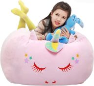 RRP £26.99 youngeyee Unicorn Bean Bag Chair, Gifts for Girls Pink Chair Cover Only 24 x 24"