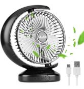 Mafiti 8-Inch Quiet Fan USB Rechargeable Table Fan Desktop Quiet Cooling Fan with 3 Speeds