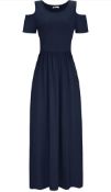 RRP £22.99 Styleword Women's Summer Cold Shoulder Maxi Dress, XL