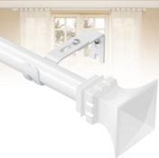 RRP £138 Set of 6 x INFLATION Curtain Poles, White Heavy Duty 76-224 cm Curtain Rods