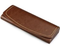 RRP £60 Set of 6 x LifeArt Hard Shell Eyeglasses Case Portable PU Leather Case, Brown