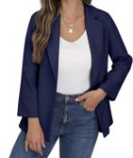 RRP £25.99 PrinStory Women's Blazer Suit Open Front Cardigan Adjustable Sleeve Jacket, 16