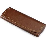 RRP £60 Set of 6 x LifeArt Hard Shell Eyeglasses Case Portable PU Leather Case, Brown