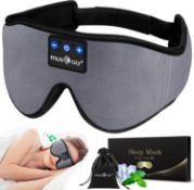 MUSICOZY Breathable Eye Mask Headphones for Side Sleeper, Unique Ice Silk Cool Feeling Fabric and HD