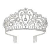 Approx RRP £90 Collection of 7 Makone Crystal Crowns and Tiaras Comb for Girls or Women
