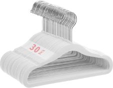 30-Pack Non-Slip Kids Velvet Hangers, Ultra-Slim Space Saving Baby Velvet Coat Hangers,360 degree