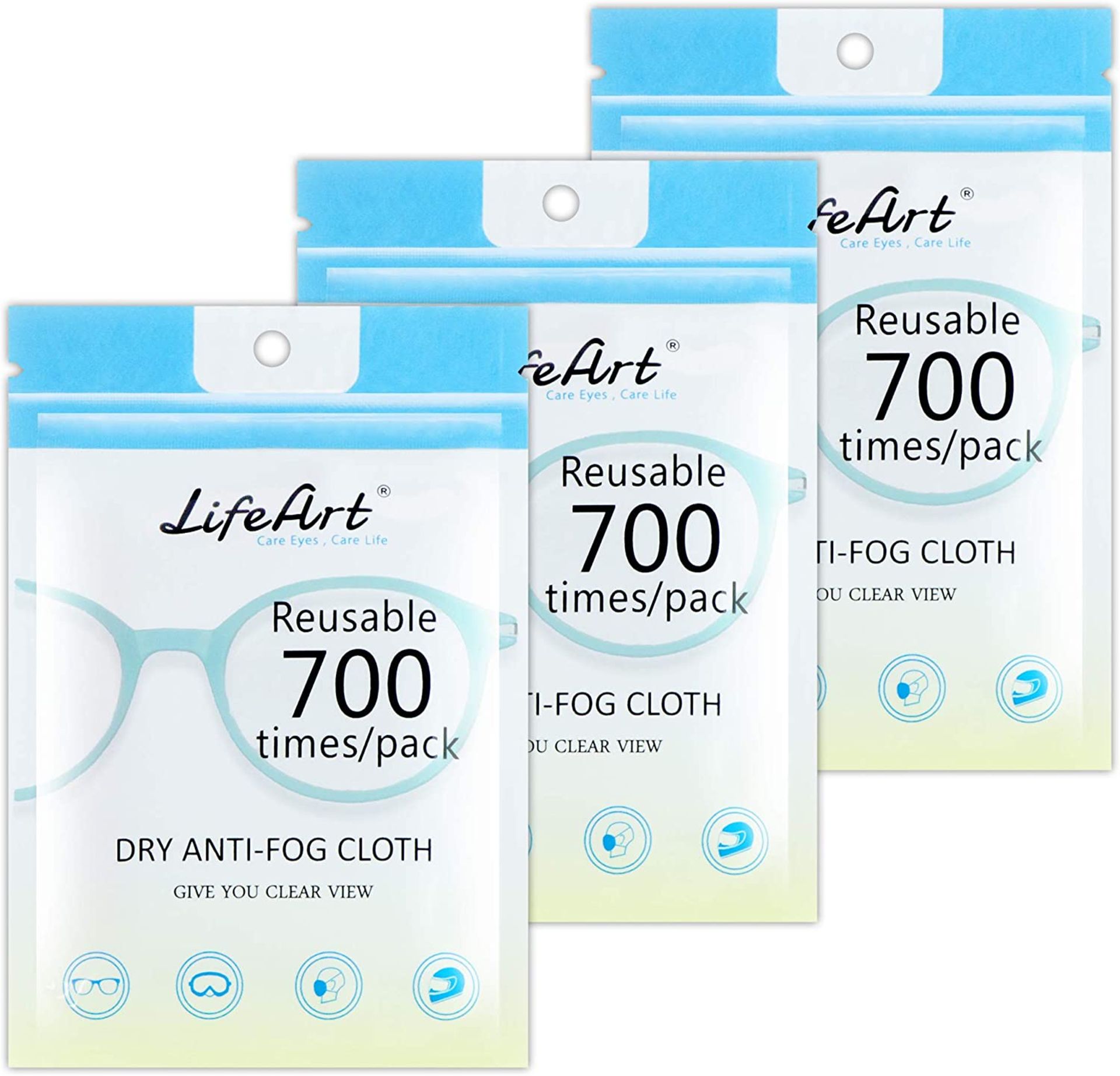 RRP £45 Set of 5 x 3-Pack Anti-Fog Wipe, Eyeglasses Cleaning Cloths, Wipes for Tablet Screens,
