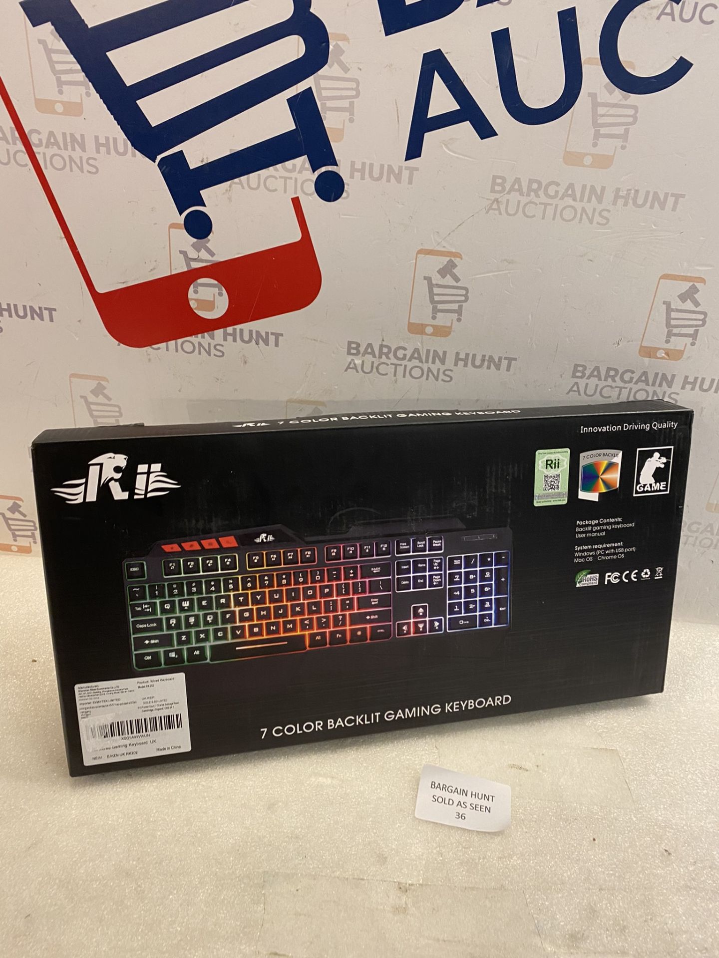 Rii RK202 Gaming Keyboard, LED Rainbow Backlit Light up Keyboard With Membrane Keys, Spill- - Image 2 of 2