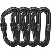 RRP £56 Set of 4 x 4-Pack Favofit Screwgate Carabiner Clips 12KN Heavy Duty Caribeaners for
