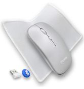 RRP £55 Set of 5 x ITAWEY Dual Wireless Mouse and Pad Set Bluetooth and USB Receiver Rechargeable