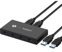 RRP £19.99 Rybozen USB 3.0 Switch for 2 Computer Sharing 4 USB