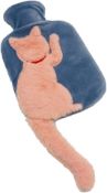 RRP £22 Set of 2 x YHNJI Hot Water Bottle with Plush Cat Cover, Rubber Hot Water Bottle for Neck