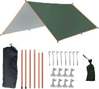 RRP £29.99 Teenza Hammock Rain Fly Tent Tarp 300cm x 400cm, Compact for Hammock Shelter and