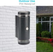 RRP £39.99 LASIDE Dusk to Dawn Outdoor Security Wall Light with Override PIR Motion Sensor, GU10