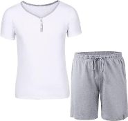RRP £180 Set of 12 x Aseniza Men's Summer Short Pyjamas Set Men's Cotton Short Sleepwear Loungewear