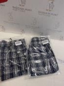 Set of 2 x Aseniza Men's Pyjama Shorts 100% Cotton Lounge Shorts Pj Bottoms w Pockets for Summer, M