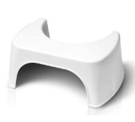 RRP £24.99 Well Care Toilet Stool for Adults - Bathroom Foot Step for Squatting - White Plastic