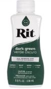 RRP £45 Set of 3 x Rit Dye Liquid 8 OZ Dark Green Liquid