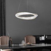 RRP £139.99 Crystal Chandeliers Spiral Classic Elegant Gold Pendant Ceiling Light Cool White Light