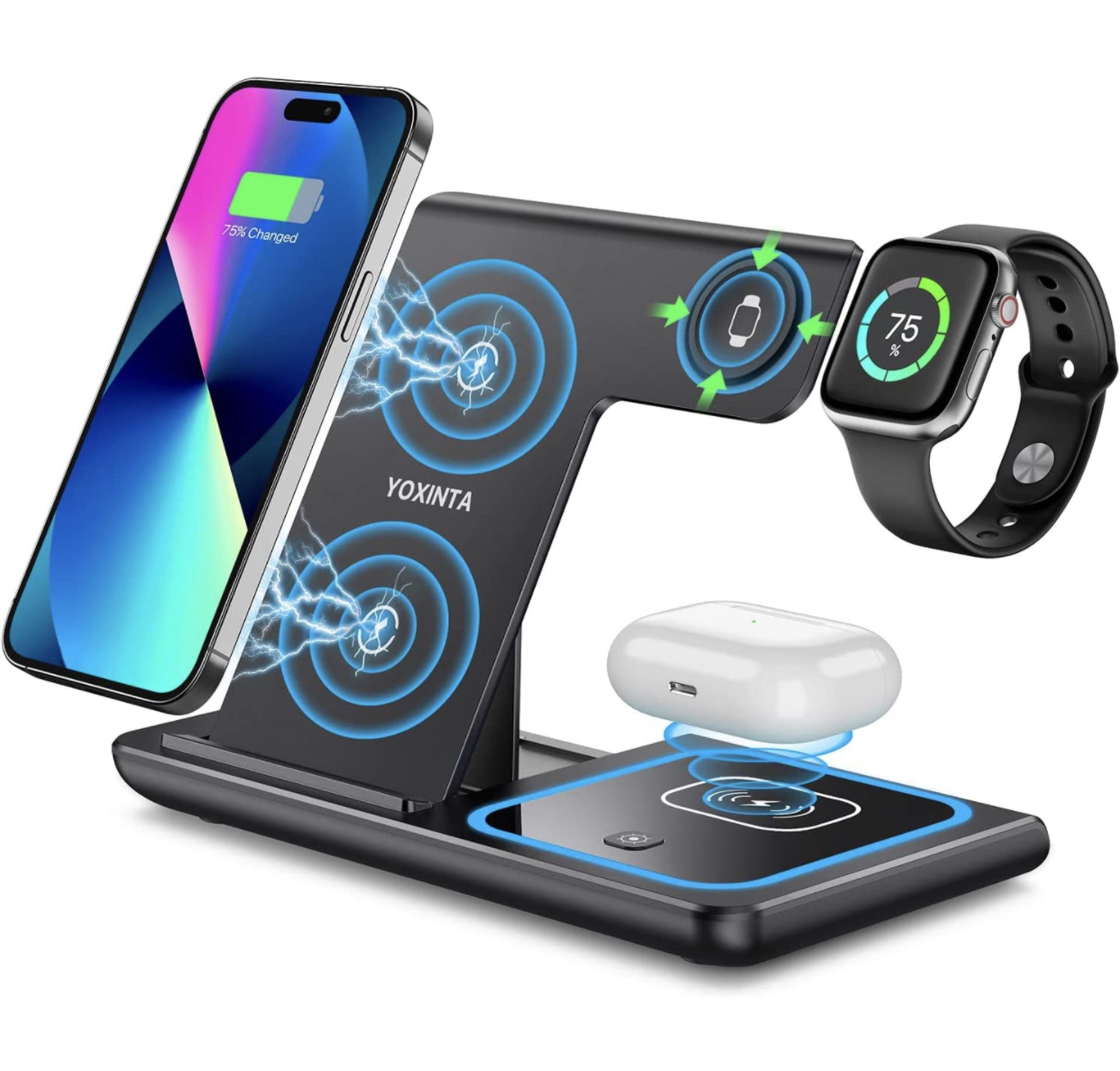 RRP £34.99 Yoxinta Wireless Charger iphone, Apple Watch Charger Stand Watch and Phone Charging Dock