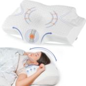 RRP £34.99 Memory Foam Pillow Neck Support Cervical Contour Memory Foam Pillow Side Sleeper Pillow