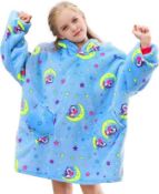 RRP £23.99 Lushforest Blanket Hoodie for Kids, Oversized Hoodie Blanket, Super Soft Fleece