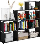 RRP £24.99 JIUYOTREE 9 Cube Bookcase Under Stairs Storage Unit Multi-Use Cube Storage Organiser