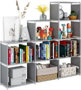 RRP £24.99 JIUYOTREE 9 Cube Bookcase, Stair Storage Unit,Multi-Use Cube Storage Organiser