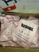 RRP £160 Set of 10 x BESDEL Women's Satin Sleepwear Kimono Robe Solid Color Short Length Nightwear