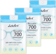 RRP £63 Set of 7 x 3-Pack Anti-Fog Wipe, Eyeglasses Cleaning Cloths, Wipes for Tablet Screens,