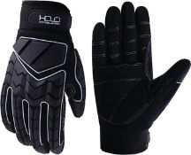RRP £44 Set of 2 x Heavy Duty Work Gloves, SBR Padding, TPR Protector Impact Gloves, Men Anti