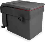 RRP £50 Set of 3 x Emuca - Built-in Waste bin for Cabinet with Automatic lid, 15 L, Anthracite Grey
