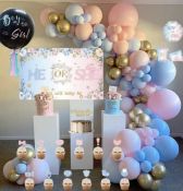 RRP £36 Set of 2 x SunBeauty Gender Reveal Decorations Balloons Arch Kit