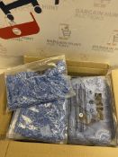 RRP £120 Set of 10 x BESDEL Women Deep V Lingerie Lace Babydoll Mini Bodysuit Sky Blue XL
