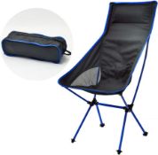 RRP £25.99 LSLANSOON Lightweight Folding High Back Camping Chair with Headrest, Portable Backpacking