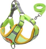 RRP £143 Set of 13 x Dog Harness with Leash set, Soft Suede Step-in Puppy Harness Reflective