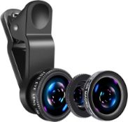 RRP £112 Set of 8 x Mobile Phone Camera Lens Kit Phone Lens Kit Compatible With iPhone,Samsung,