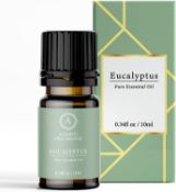 RRP £24 Set of 4 x AAKRITI Premium Eucalyptus Essential Oil 100% Natural & Pure 10ml Aromatherapy