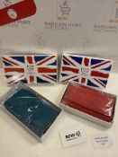 RRP £30 Set of 2 x J.Wilson London Ladies RFID Protection Real Leather Purse Card Women Wallet Zip