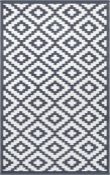 RRP £99 Green Decore Lightweight Reversible Stain Proof Plastic Outdoor Rug Nirvana, Charcoal Grey/