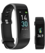 RRP £50 Set of 2 x Houan Activity Fitness Tracker Smart Watch Waterproof with Body Temp Heart Rate