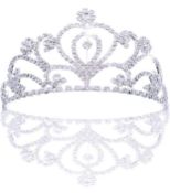 RRP £48 Set of 4 x JZK Bridal Wedding Princess Prom Crystal Tiara Rhinestone Crown for Kids and