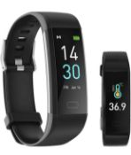 RRP £50 Set of 2 x Houan Activity Fitness Tracker Smart Watch Waterproof with Body Temp Heart Rate