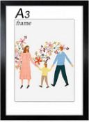 RRP £90 Set of 9 x A3 Frame 29.7x42 cm, Wooden A3 Picture Frame, A3 Black Frame for A3 Print