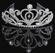 RRP £48 Set of 4 x JZK Bridal Wedding Princess Prom Crystal Tiara Rhinestone Crown for Kids and