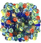 RRP £56 Set of 4 x JZK 200 x Colorful classic retro glass marbles runs cat’s eye kids party toys for