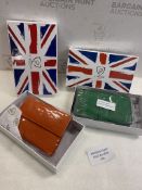 RRP £30 Set of 2 x J.Wilson London Ladies RFID Protection Real Leather Purse Card Women Wallet Zip