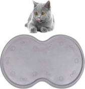 RRP £90 Set of 10 x Aoweika Cat Food Mat, FDA Grade Silicone Pet Food Mat, Dog Food Mat for 2 Bowls,