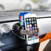 RRP £44 Set of 4 x BESTEK Smart Drink & Phone Clip-on Holder COMBO Car Air Vent Mount Soft Drink