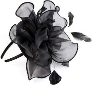 Approx RRP £140 Collection of 10 x Ladies Feather Mesh Fascinator Hat with Clip and Headband